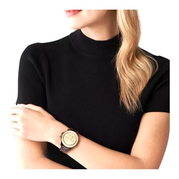 New Michael Kors Oversized Everest Pavé Gold Tortoiseshell Women’s Watch - Picture 2 of 11